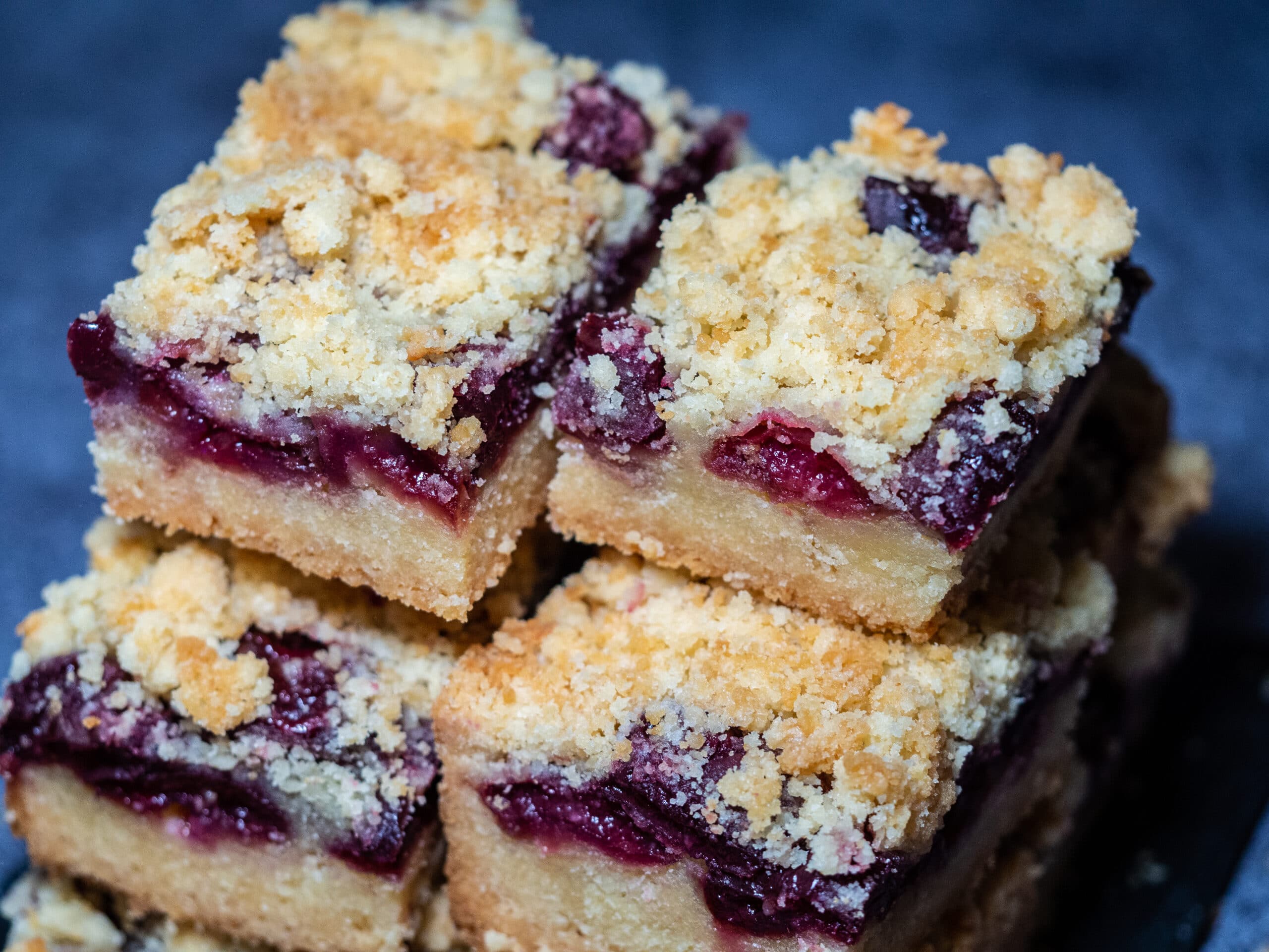 Sliced cherry shortbread bars